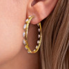 Marquise Cut White Sapphire Inside Outside Hoop Earrings