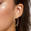 Marquise Cut White Sapphire Inside Outside Hoop Earrings