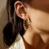 Marquise Cut White Sapphire Inside Outside Hoop Earrings