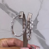 Marquise Cut White Sapphire Inside Outside Hoop Earrings