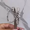 Marquise Cut White Sapphire Inside Outside Hoop Earrings