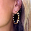 Marquise Cut White Sapphire Inside Outside Hoop Earrings