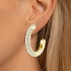 6ctw White Sapphire Paved Classic Arc Hoop Earrings