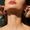 6ctw White Sapphire Paved Classic Arc Hoop Earrings
