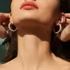 6ctw White Sapphire Paved Classic Arc Hoop Earrings