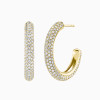 6ctw White Sapphire Paved Classic Arc Hoop Earrings