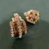 8ctw White Sapphire Contemporary Art Inspired Bold Earrings