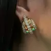 8ctw White Sapphire Contemporary Art Inspired Bold Earrings