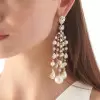 36ctw White Sapphire and Pearl Chandelier Earrings