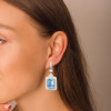 18ctw Emerald Cut Aquamarine Art-deco Drop Earrings