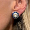 6ctw White and Blue Sapphire Vintage Stud Earrings