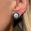 6ctw White and Blue Sapphire Vintage Stud Earrings