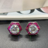 6ctw White and Blue Sapphire Vintage Stud Earrings