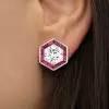 6ctw White and Blue Sapphire Vintage Stud Earrings