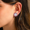 6ctw White and Blue Sapphire Vintage Stud Earrings