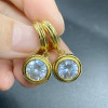 5ctw Round Cut Bezel Art Deco Milgrain Huggie Earrings