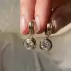 5ctw Round Cut Bezel Art Deco Milgrain Huggie Earrings