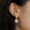 5ctw Round Cut Bezel Art Deco Milgrain Huggie Earrings