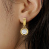 5ctw Round Cut Bezel Art Deco Milgrain Huggie Earrings