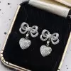 6ctw Paved White Sapphire Bowknot Crown Heart Earrings