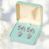 6ctw Paved White Sapphire Bowknot Crown Heart Earrings