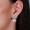 6ctw Paved White Sapphire Bowknot Crown Heart Earrings