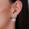 6ctw Paved White Sapphire Bowknot Crown Heart Earrings