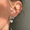 6ctw Paved White Sapphire Bowknot Crown Heart Earrings