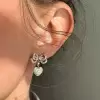 6ctw Paved White Sapphire Bowknot Crown Heart Earrings