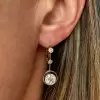 6ctw Round Cut Art Deco Drop Earrings