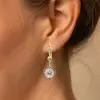 6ctw Round Cut Art Deco Drop Earrings