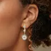 6ctw Round Cut Art Deco Drop Earrings