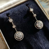 6ctw Round Cut Art Deco Drop Earrings