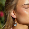 9ctw White and Blue Sapphire Art Deco Drop Earrings