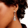 9ctw White and Blue Sapphire Art Deco Drop Earrings