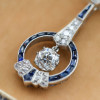 9ctw White and Blue Sapphire Art Deco Drop Earrings