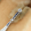 9ctw White and Blue Sapphire Art Deco Drop Earrings