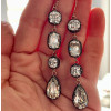 12ctw Cushion and Pear Cut Vintage Drop Earrings