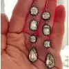 12ctw Cushion and Pear Cut Vintage Drop Earrings