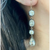 12ctw Cushion and Pear Cut Vintage Drop Earrings