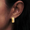 Flush Set Multicolor Sapphire Starry Hoop Earrings