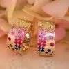 Rainbow Sapphire Yellow Gold Tone Three-piece Jewelry Set