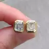 8ctw Emerald Cut Bezel Set Stud Earrings