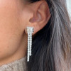 4ctw Round Cut Asymmetric Fringe Drop Earrings