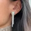 4ctw Round Cut Asymmetric Fringe Drop Earrings