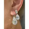 12ctw Pear Cut White Sapphire Classic Drop Earrings