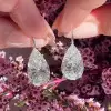 12ctw Pear Cut White Sapphire Classic Drop Earrings