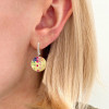 Flush Set Sandblasted Disc Starry Drop Earrings