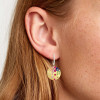 Flush Set Sandblasted Disc Starry Drop Earrings