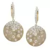 Flush Set Sandblasted Disc Starry Drop Earrings